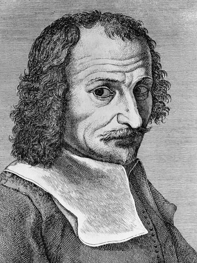 Portrait of Lorenzo Lippi, Italian painter, poet, and writer, engraving from poem Malmantile racquistato, published by Stamperia Stefano Orlandini by John Ward Dunsmore