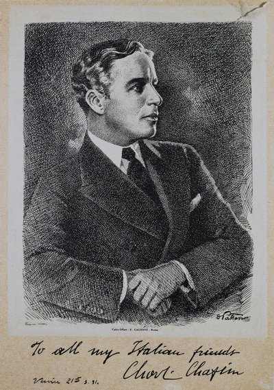 Portrait of Sir Charles Spencer Chaplin, English actor and director by John Ward Dunsmore