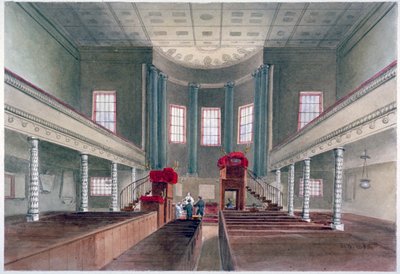 Interior view of St Pancras New Church, London, 1855 by W Guest