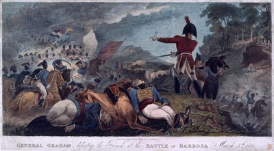 General Graham defeating the French at the Battle of Barrosa, engraved by J. Edwards by W. Hal Brooke