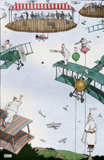 An Aerial Cricket Match of the Future by William Heath Robinson