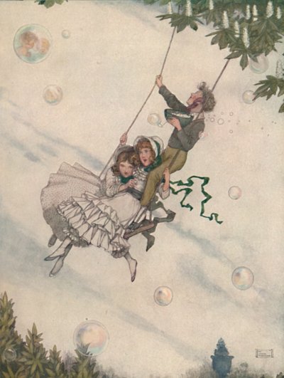 The Swing Moves and the Bubbles Fly Upward, c1930 by William Heath Robinson