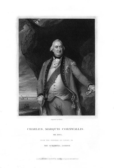 Charles Cornwallis, 1st Marquess Cornwallis, English Military Commander, 1832 by W. Holl