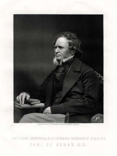 Edward Geoffrey Smith-Stanley, 14th Earl of Derby, British Statesman by W. Holl
