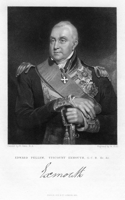 Edward Pellew, 1st Viscount Exmouth, British naval officer, 1831 by W. Holl