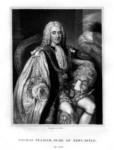 Thomas Pelham-Holles, 1st Duke of Newcastle-upon-Tyne, British Whig Statesman by W. Holl