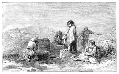 Pilgrims to the Holy Well (by F.W. Topham, from the new water colour exhibition, 1845) by W. J. Linton