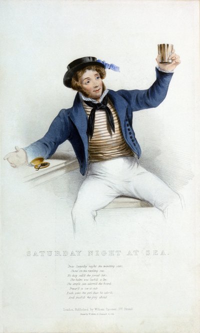 Saturday Evening at Sea, Sailor Raising His Cup to Drink by W. Kohler