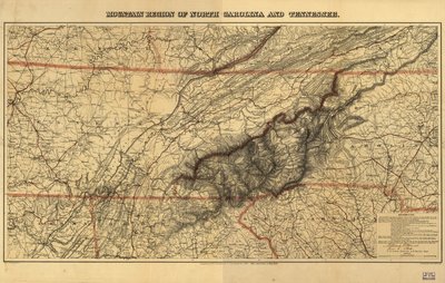 Mountain Region of North Carolina and Tennessee by W. L.; Lindenkohl Nickolson