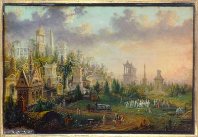 The cemetery of Pere Lachaise in Paris by W. Lebelle