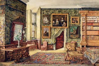 The Library at Hardwick Hall, Derbyshire, 1891 by W. Nicholson