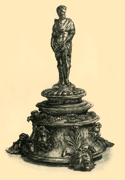 Bronze Inkstand with Figurine of a Roman Emperor by W. W. McCarty