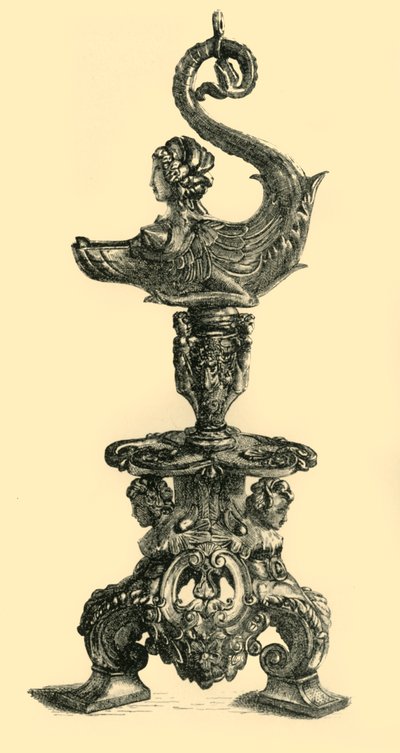 Lamp in the Form of Sphinx-like Sea Creature, c. 1510-1530, 1881 by W. W. McCarty