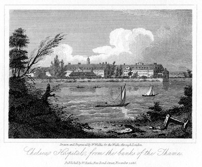 Chelsea Hospital, from the Banks of the Thames, London by W. Wallis