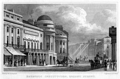 Harmonic Institution, Regent Street, 1828 by W. Wallis
