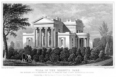 Villa in Regents Park, London, 1827 by W. Wallis