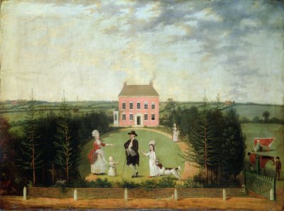 Conversation Piece before House on Monument Lane, Edgbaston by W. Williams