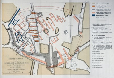 Map of the Acropolis of the 2nd city at Troy by W and Hoefler, J. Doerpfeld