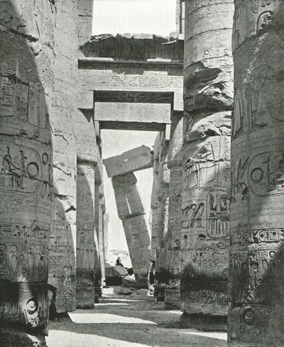 Columns of the Hypostyle Hall, Karnak, Egypt, 1895 by W and S Ltd