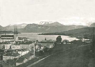 View of Lucerne and Its Mountains, Switzerland, 1895 by W and S Ltd