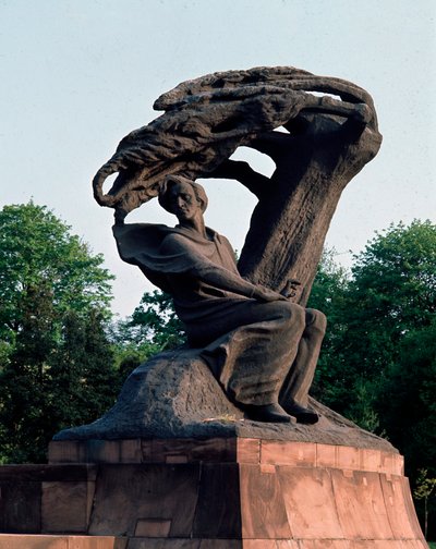 View of the monument dedicated to the composer Frederic Chopin (1810-1849) in Warsaw, Poland by Waclaw Szymanowski