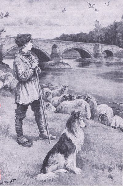 The Sight of the Old Roman Bridge at Musselburgh Stirs the Imagination of John Rennie the Shepherd Boy, from My Magazine, pub.1922 by Wal Paget
