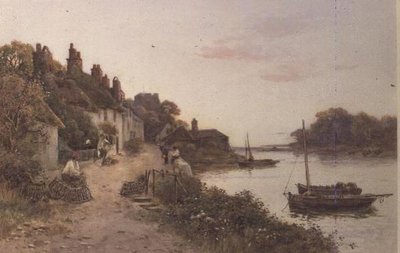 Fishing Creels in a Cornish Village by Walker Stuart Lloyd