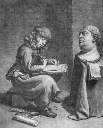 Boy Drawing a Bust of the Roman Emperor Vitellius, ca. 1665-75 by Wallerant Vaillant