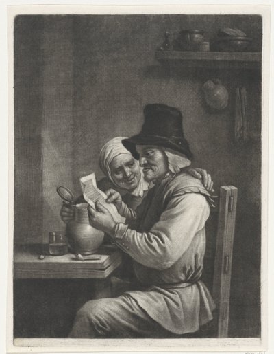 Man and Woman Reading a Letter by Wallerant Vaillant