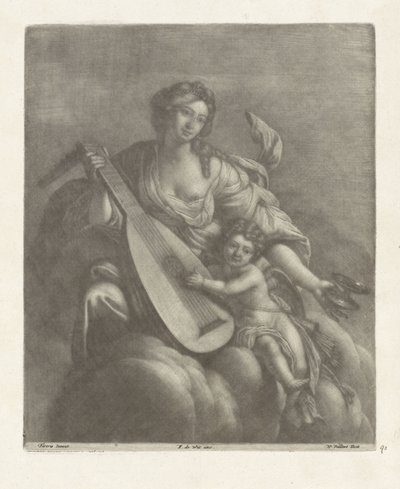 Hebe and Amor on a Cloud by Wallerant Vaillant