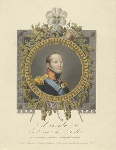 Portrait of Emperor Alexander I by Walraad Nieuwhoff