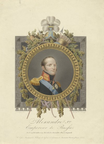 Portrait of Tsar Alexander I of Russia by Walraad Nieuwhoff