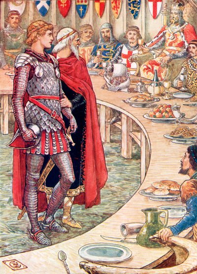 Sir Galahad is Brought to the Court of King Arthur by Walter (after) Crane