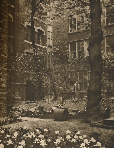 The Empty Churchyard of What Was All Hallows Staining, c1935 by Walter Benington