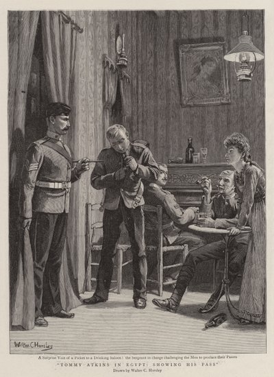Tommy Atkins in Egypt, Showing his Pass by Walter Charles Horsley
