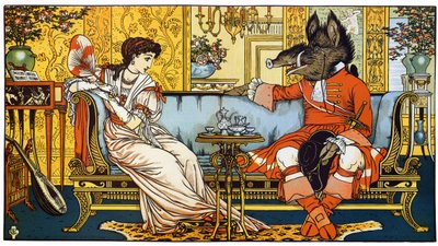 Beauty and the Beast Illustration by Walter Crane by Walter Crane