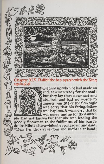 Chapter XIV. Hallblithe Has Speech with the King Again. Figure of a Man Sleeping Under a Tree. by Walter Crane