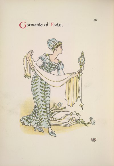 A Woman Holding a Shawl by Walter Crane