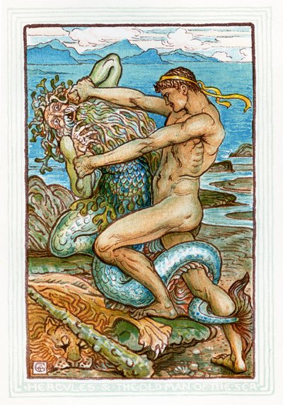 Hercules and the Old Man of the Sea by Walter Crane