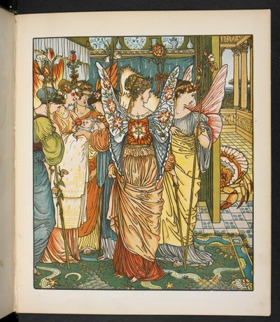 Illustration for the Hind in the wood by Walter Crane