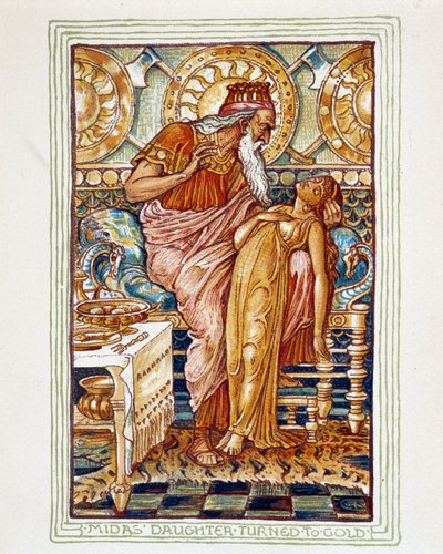 Midas turns his daughter into gold - in A wonder book for girls and boys by Walter Crane