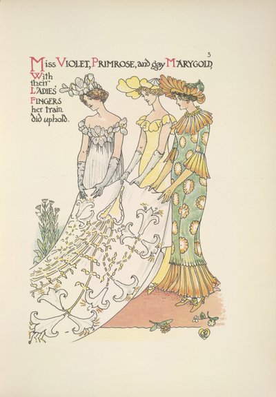 Three Young Ladies by Walter Crane