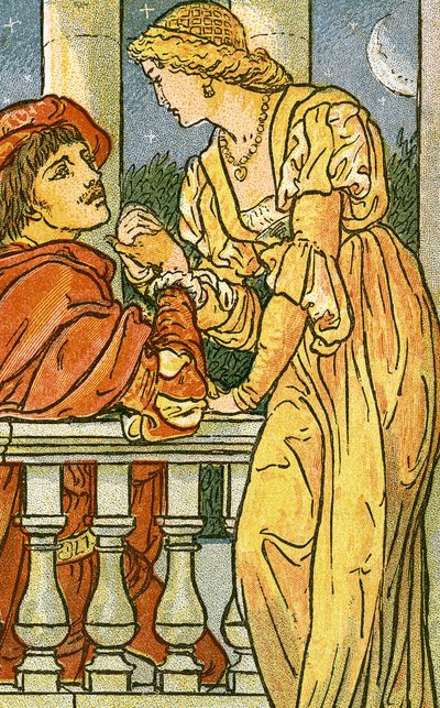 Now, Oh, Now, I Needs Must Part, song illustration from Pan-Pipes, A Book of Old Songs, Newly Arranged and with Accompaniments by Theo. Marzials, published in London by George Routledge & Sons, 1884 by Walter Crane