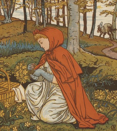 Red Riding Hood (color lithograph) by Walter Crane
