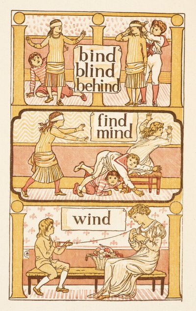Rhyming words ending in the letter D. A game of blind man