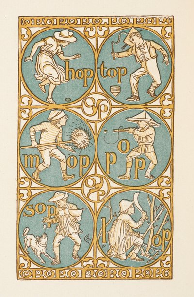 Rhyming words ending in the letter P. The Golden primer by Walter Crane