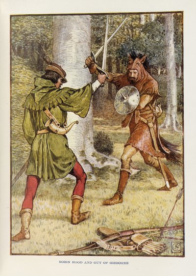 Robin Hood and Guy of Gisborne by Walter Crane
