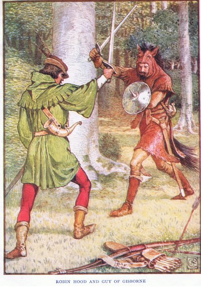 Robin Hood and Guy of Gisborne by Walter Crane