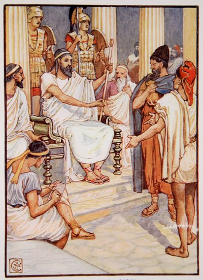 Solon Freeing a Slave, c.595, Illustration from The Story of Greece by Mary Macgregor by Walter Crane