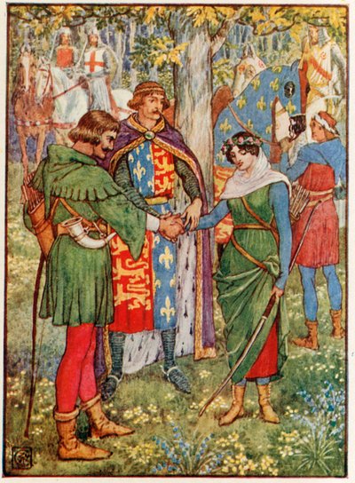 The King Joins the Hands of Robin Hood and Maid Marian by Walter Crane